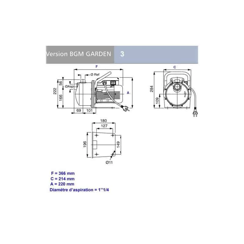 LOWARA Xylem Pompe De Surface Centrifuge LOWARA Pompe Autoamorçante Pour Eau Claire - 0,75 KW - BGM 7 Garden 3 LOWARA Xylem Pompe De Surface Centrifuge LOWARA Pompe Autoamorçante Pour Eau Claire - 0,75 KW - BGM 7 Garden – Image 3