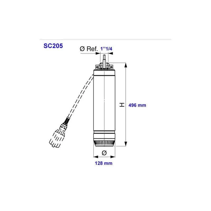 LOWARA Xylem Pompe De Puits LOWARA Pompe De Puit 5" Pour Eau Claire - 0,55 KW - 4,2 A - SC205C 4 LOWARA Xylem Pompe De Puits LOWARA Pompe De Puit 5" Pour Eau Claire - 0,55 KW - 4,2 A - SC205C – Image 4